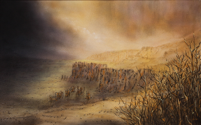 Die groe Steppe, Acryl / Nessel, 100 x 160 cm, 1996
